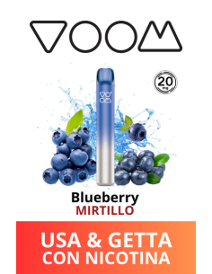 VOOM  Mini Mesh Sigaretta Elettronica Usa e Getta - Blueberry ICE (Mirtillo Ghiacciato) - 20mg/ml