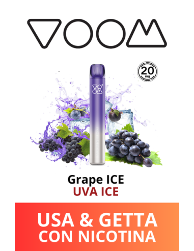 VOOM Mini Mesh Sigaretta Elettronica Usa e Getta - Grape ICE (Uva Ghiacciata) - 20mg/ml