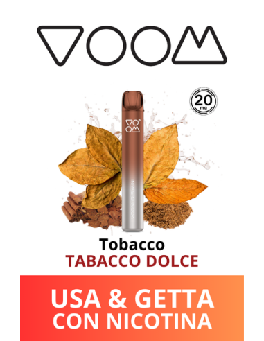 VOOM Mini Mesh Sigaretta Elettronica Usa e Getta - Sweet Tobacco (Tabacco Dolce) - 20mg/ml
