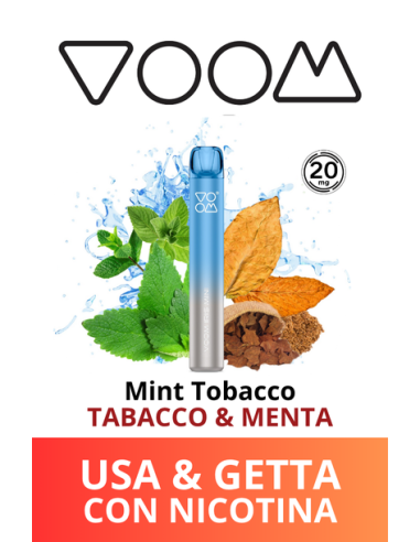VOOM Mini Mesh Sigaretta Elettronica Usa e Getta - Tobacco Mint (Tabacco e Menta) - 20mg/ml